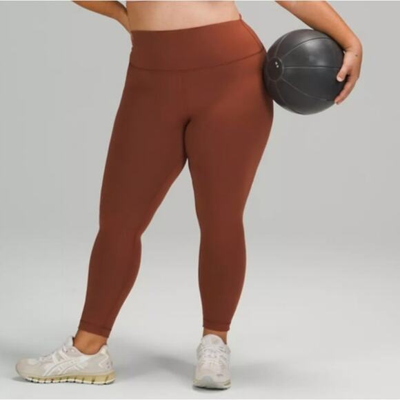 LULULEMON Wunder Train High Rise Tight‎ 25" Dark Terracotta - Picture 1 of 9